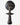 Vintage Akuaba style hand-carved wooden fertility figure with black painted finish.