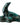 Front view of vintage Blue Mountain Pottery green glazed seal on rock sculpture