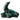 Front view of vintage Blue Mountain Pottery green glazed seal on rock sculpture
