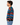 Vintage colourful striped wool blend knit size Medium side view on model