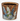 Vintage rustic wooden wastepaper basket hand-painted with blue cottagecore flowers