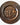 Vintage embossed copper fruit wall plate front view showing raised grapes pears and fruit design