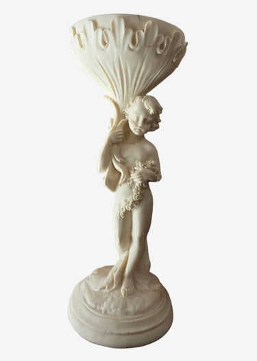 Vintage FARO Italian cherub pedestal bowl front view
