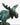 Vintage green and teal glazed ceramic moose figurine, product photograph 3