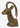Vintage Korean brass ibex sculpture showing aged patina and sculptural horns, alternate view