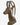 Vintage Korean solid brass antelope ibex bust with sweeping curved horns, front view