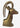 Side profile of vintage Korean solid brass antelope ibex bust with long ridged horns