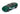 Green convertible toy car with a white stripe on a white background