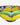 Side view of Petra Ceramics NZ Lemon bowl with yellow lemons and cobalt blue rim