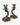 Pair of vintage ornate metal candlesticks with sculpted roses, floral bases and flower-shaped candle holders.