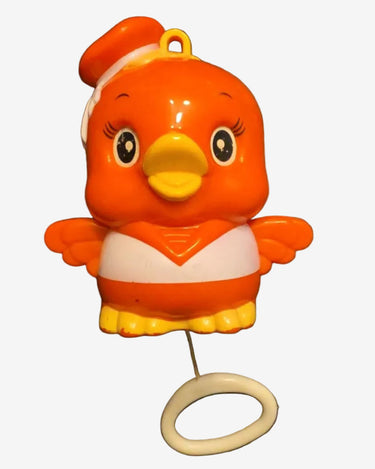 Vintage Sankyo musical sailor bird toy with pull ring and moving wings