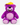Vintage purple Toyworld promotional plush bear with yellow vinyl Toyworld cap
