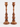 Pair of vintage turned wooden candlesticks with warm brown timber finish.