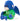 Blue monkey plush toy in a green outfit on a white background.  Planet Retro NZ.