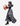 Figurine of a character in a detailed outfit with a fiery object on a white background