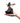 Hand holding a figurine of a character in a dark outfit with red accents on a white background