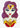 Stylized character with purple hair and yellow and red emblem on a white background