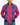 Man wearing a checkered jacket with red, blue, and purple squares on a white background