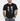 Male model wearing black X Files T-shirt with blue jeans on a light studio background