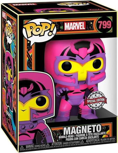 Funko Pop! Marvel Magneto black light 799 figure in packaging on a white background