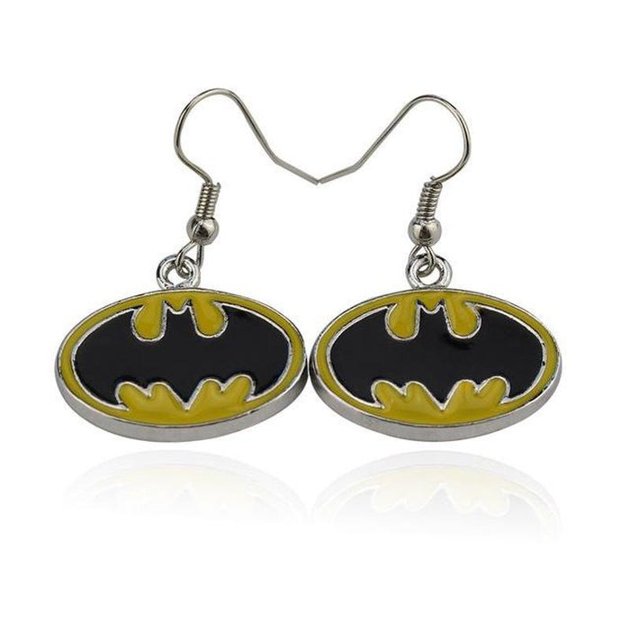 Earrings Batman Black/Yellow Bat Hook