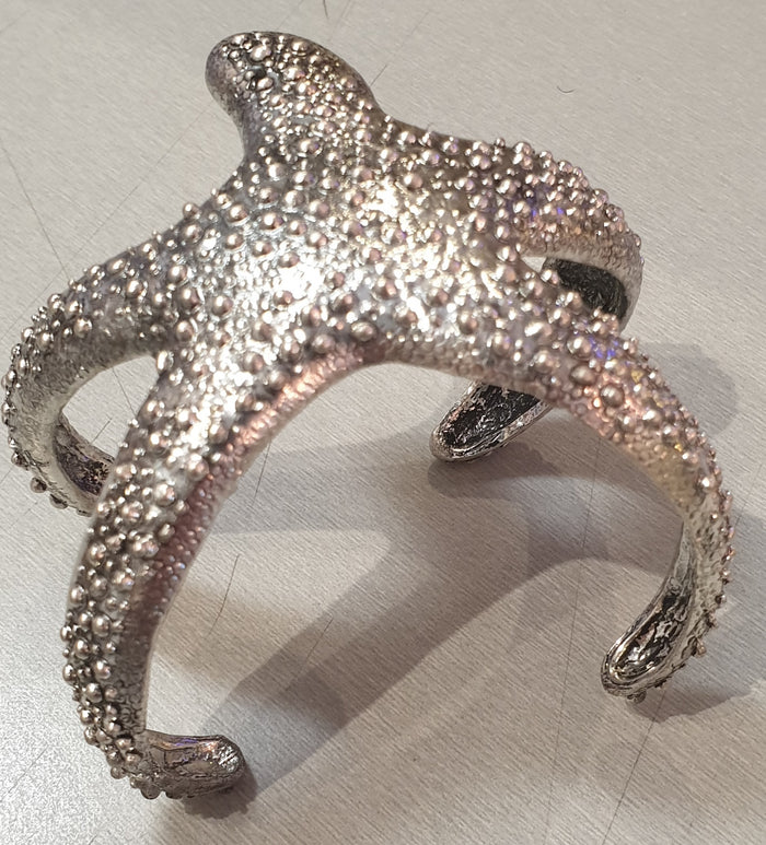 Steampunk Starfish Silver Cuff Bracelet