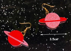 Saturn Planet Acrylic Earrings