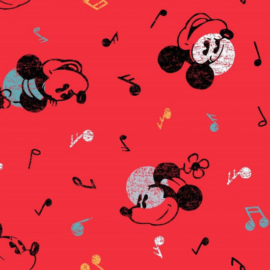 SALE Fabric - Mickey Mouse Musical