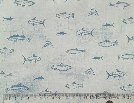 SALE Fabric - Blue Fish (USA)