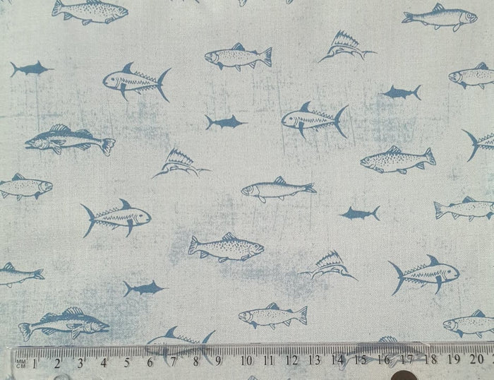 SALE Fabric - Blue Fish (USA)