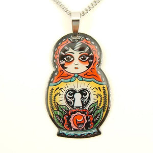 Jubly Umph Necklace - Babushka Heart - Planet Retro