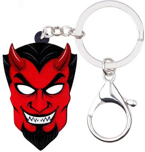 Devil Head Acrylic Keyring - Planet Retro