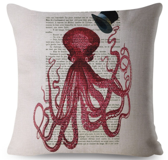 Lord Kraken Octopus Steampunk Cushion Cover