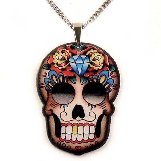 Jubly Umph Necklace - Mexican Sugar Skull - SALE - Planet Retro