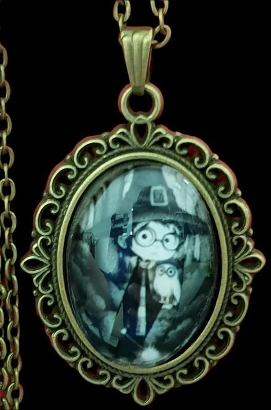 Harry Potter & Hedwig Owl Oval Dome Necklace