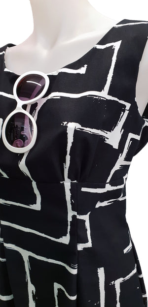 Mod Squad (B&W) Julie Dress - Planet Retro Original - Planet Retro