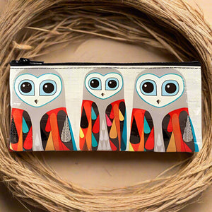 Owl Be Alright - Blue Q Pencil Case / Stash Purse New Vintage Accessories Planet Retro NZ