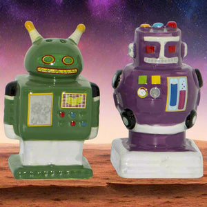 Robot Salt & Pepper Shakers Planet Retro NZ