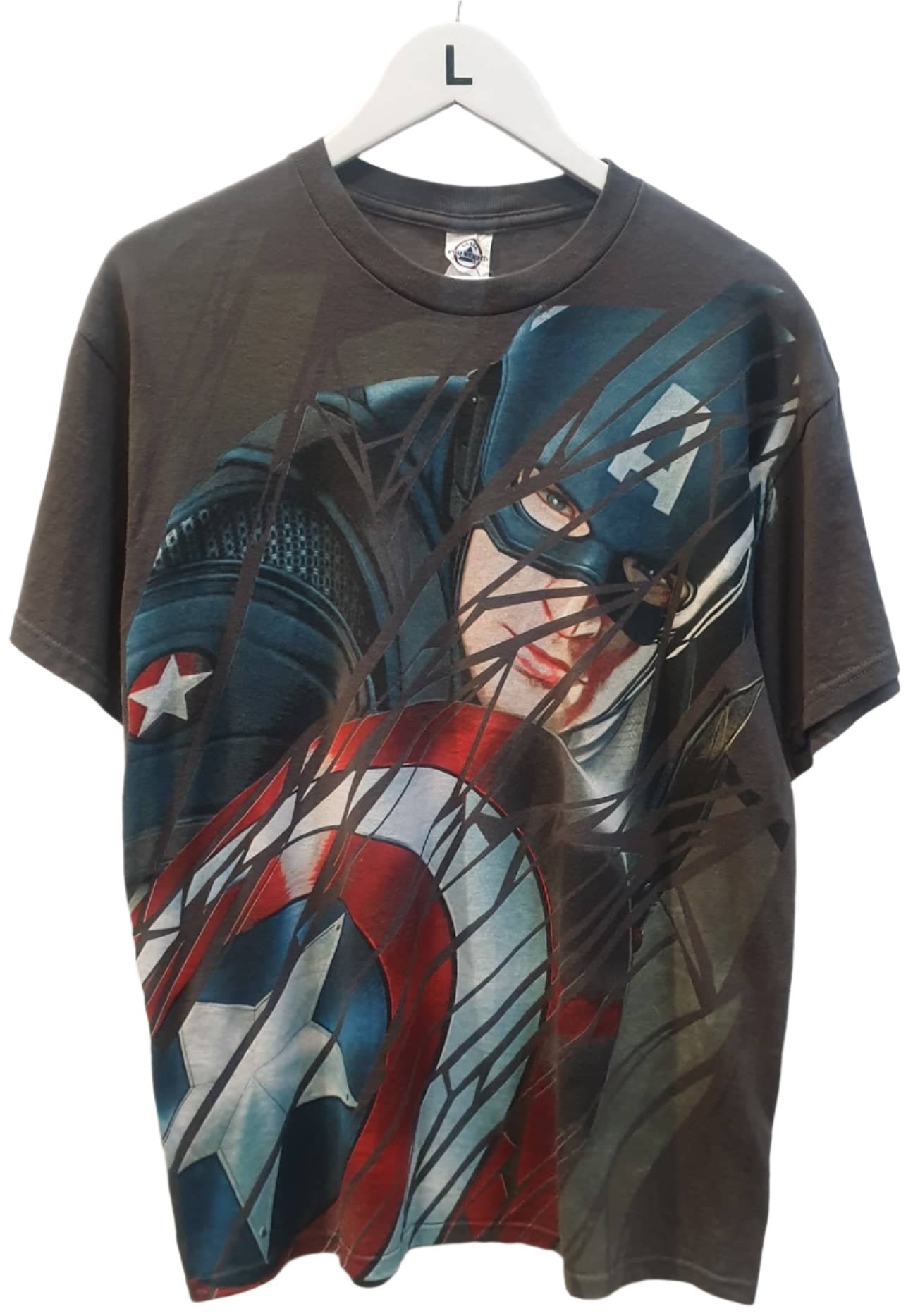 SALE Vintage T Shirt Captain America Shield Smasher Large Planet Retro
