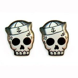 Jubly Umph Stud Earrings - Sailor Skull - Planet Retro