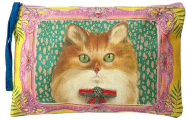 Ginger Cat Zipper Purse  accessories nz planet retro