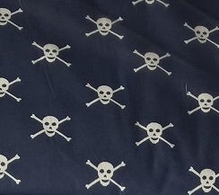 SALE Fabric - Navy Skull & Crossbones