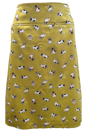 Mustard Puppies & Denim Zip Skirt - Planet Retro Original