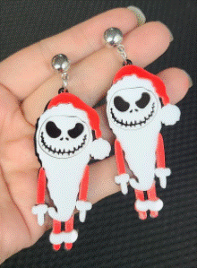 Jack Skellington Santa Earrings