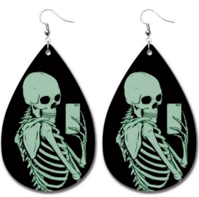 Skeleton Teardrop Earrings - 3 Designs