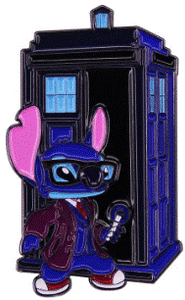 Enamel Pin / Brooch - Stitch & The Tardis