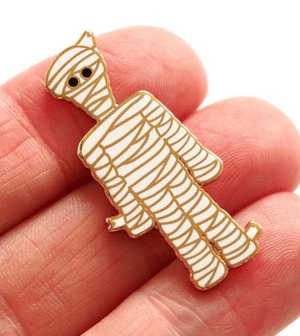 Enamelled Brooch / Pin The Mummy