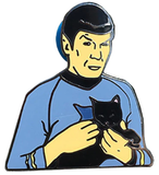 Enamel Pin / Brooch - Star Trek Spock with Cat