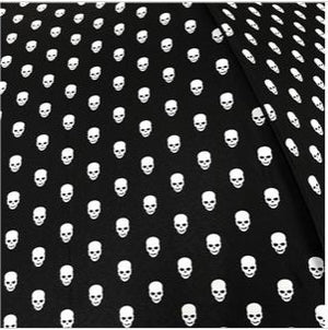 Umbrella - Black with White Skull Print