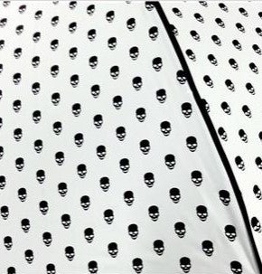Skulls Umbrella - White with Black Skulls